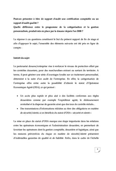 Audit de Catégorisation en Douane - Cas de la Direction Régionale Nord Ouest de l'ADII - Maroc