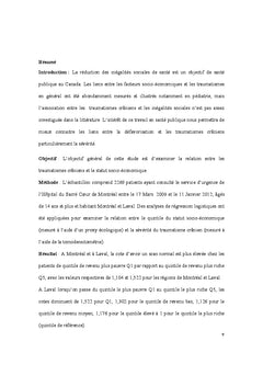 Sévérité du Traumatisme Crânien et Inégalités Sociales