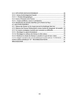 Effet du Programme de Forum des Femmes Rwandaises Parlementaire