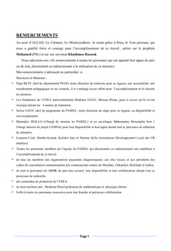 Implication et Participation des Organisations Paysannes au DEL