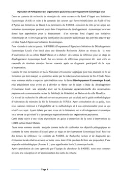 Implication et Participation des Organisations Paysannes au DEL