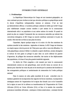 De la renaissance de la RDC dans le contexte géopolitique post-blocs
