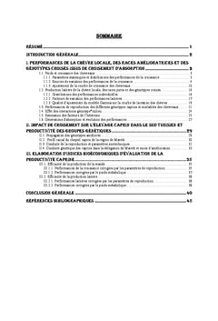Amelioration de la productivite de la chèvre en Tunisie par croisement