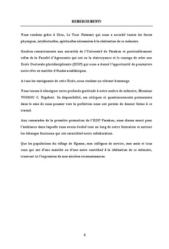 Perceptions paysannes changements environnementaux sous bassin Okpara