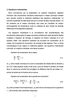 Modélisation d écoulements turbulents subsoniques à densité variable