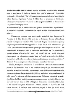 L'intégration nationale en Côte d'Ivoire: 1960 - 2002