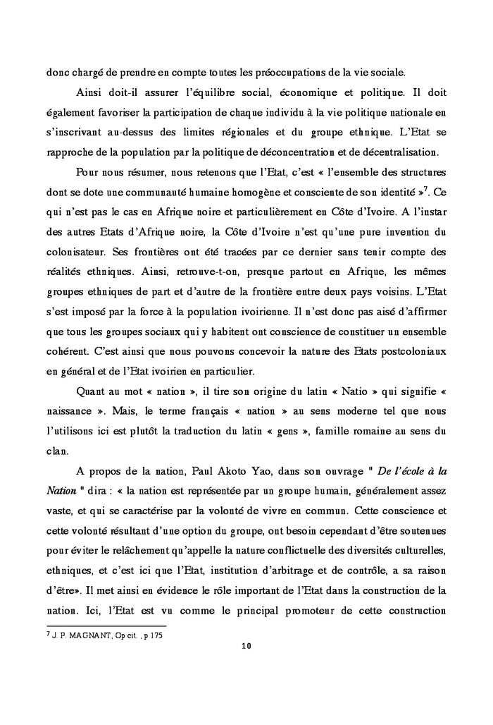 L'intégration nationale en Côte d'Ivoire: 1960 - 2002