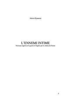 L'Ennemi intime - Guerre d'Algérie et nouveau film de guerre