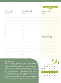 Mon agenda oiseaux 2025