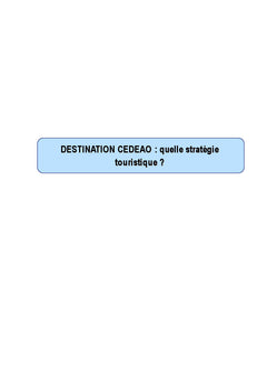 La destination CEDEAO