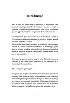 Les termes de la spatiologie: Etude diachronique comparée