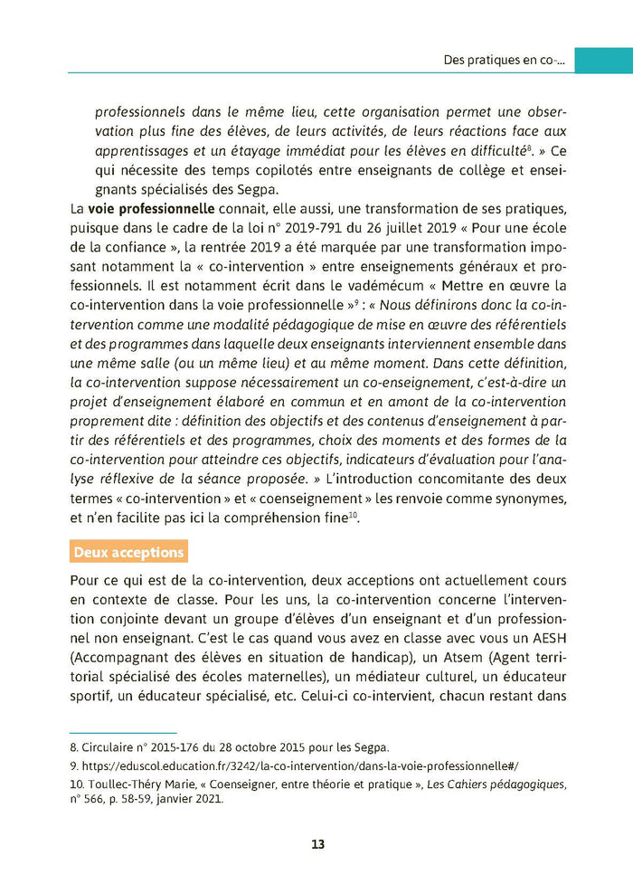 Le coenseignement en pratique