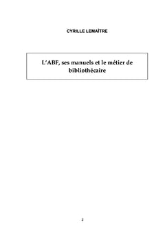 L'ABF, ses manuels et le métier de bibliothécaire