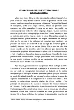 Enquetes et releves anthropologiques de terrain