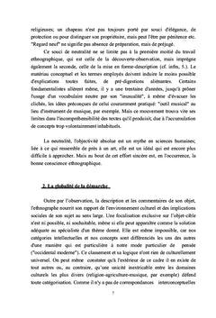 Enquetes et releves anthropologiques de terrain