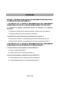 Frontiere Alicament Medicament : etat des lieux en 2008