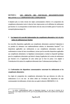 Frontiere Alicament Medicament : etat des lieux en 2008