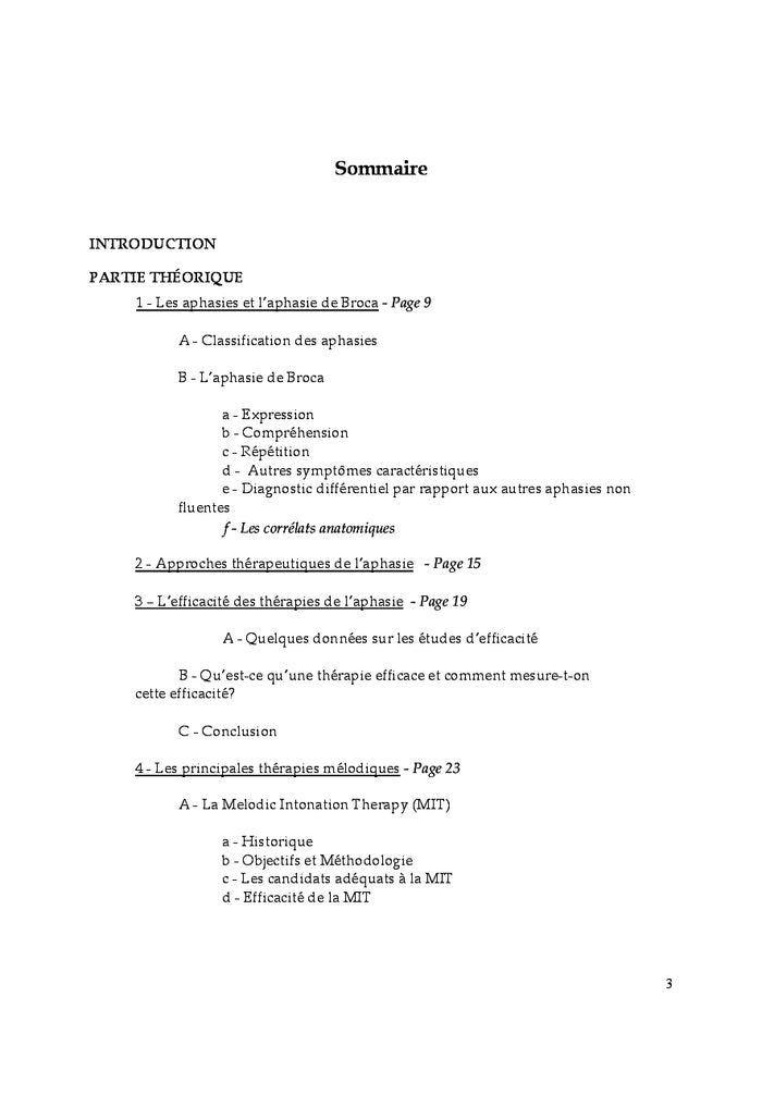 Etude d'une thérapie mélodique sur trois patients aphasiques