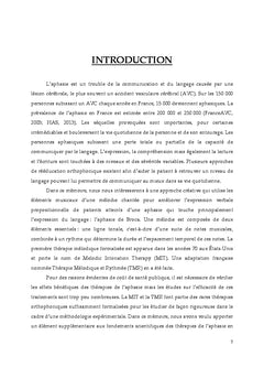 Etude d'une thérapie mélodique sur trois patients aphasiques