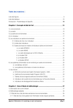 Systeme d'information et de monitoring en sante-environnement