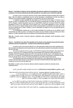 Activités biologiques de Lavandula stoechas et Rosmarinus officinalis