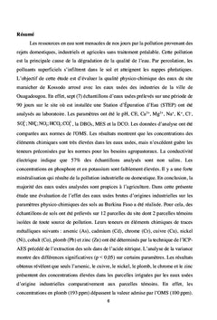 Analyse physico-chimique des sols irrigués par les eaux industrielles