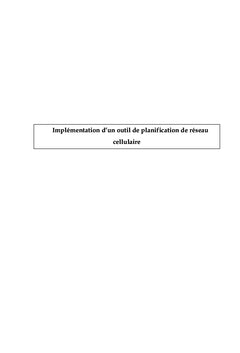 Implémentation d'un outil de planification pour les réseaux cellulaires