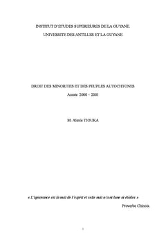 Droit des minorités et des peuples autochtones