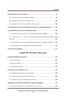 Biomarqueurs: diagnostic précoce des milieux aquatique
