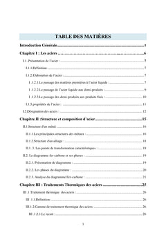 Traitements thermiques des aciers