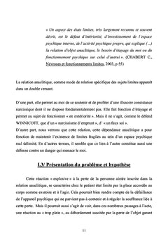 Angoisse et expérience de la perte dans la pathologie état-limite