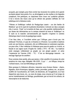 Themes et esthetique verbale du panegyrique aSante - bardes de Manhyia