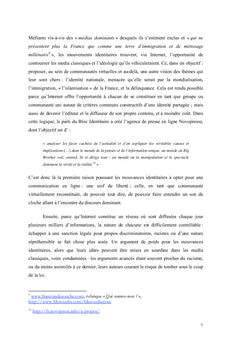 Internet & mouvances identitaires : la reconquête de l'espace public ?