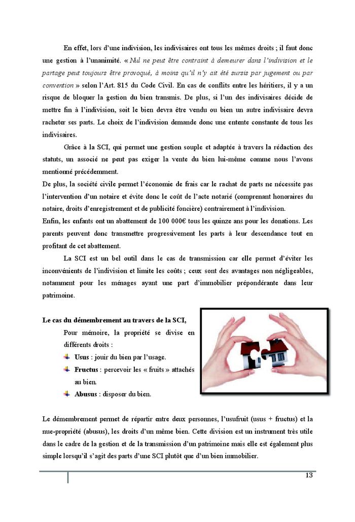 SCI et Transmission Patrimoniale