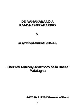 La dynastie d'Andriatomambe