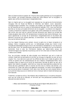Interactions conjugales et transmissions intergénérationnelles