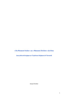 " Du moment vodun" au "moment chrétien" de Dieu