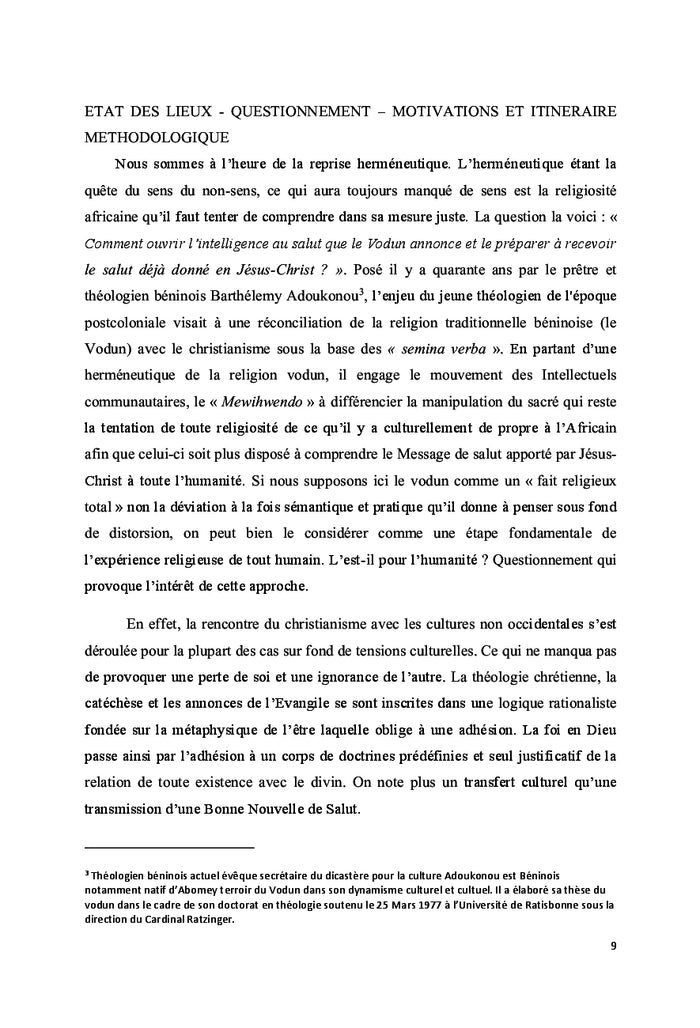 " Du moment vodun" au "moment chrétien" de Dieu