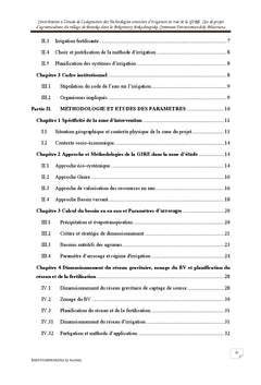 Etude d'adaptation des technologies avancées d'irrigation avec la GIRE