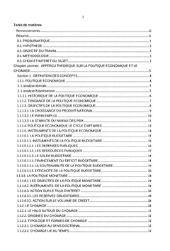 Instruments de politique économique et lutte contre le chômage en RDC