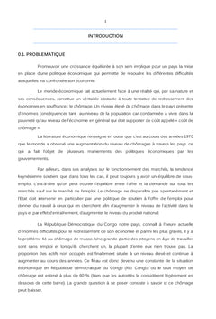 Instruments de politique économique et lutte contre le chômage en RDC