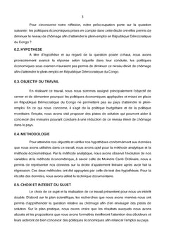 Instruments de politique économique et lutte contre le chômage en RDC