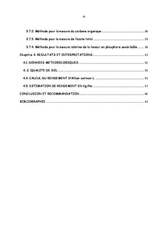 Etude Comparative du Rendement d'Allium Sativum L. (AIL)