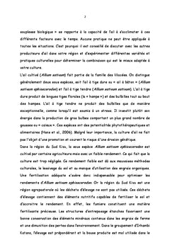 Etude Comparative du Rendement d'Allium Sativum L. (AIL)