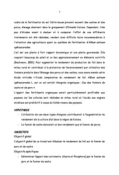 Etude Comparative du Rendement d'Allium Sativum L. (AIL)