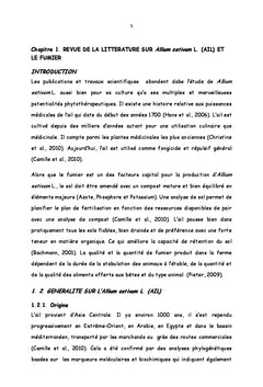 Etude Comparative du Rendement d'Allium Sativum L. (AIL)