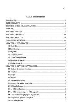 Diagnostic du périmètre irrigué de Duquesnay