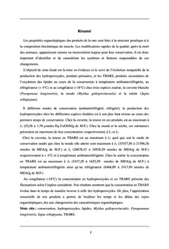 Oxydation lipidique durant la conservation des produits de la pêche