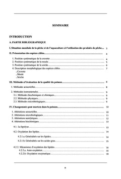 Oxydation lipidique durant la conservation des produits de la pêche