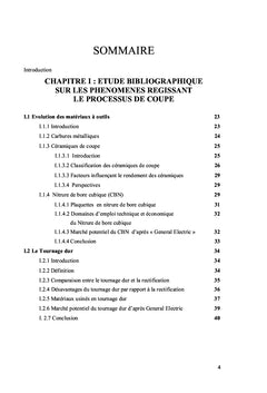 Etude du comportement des outils CBN et céramiques en usinage dur